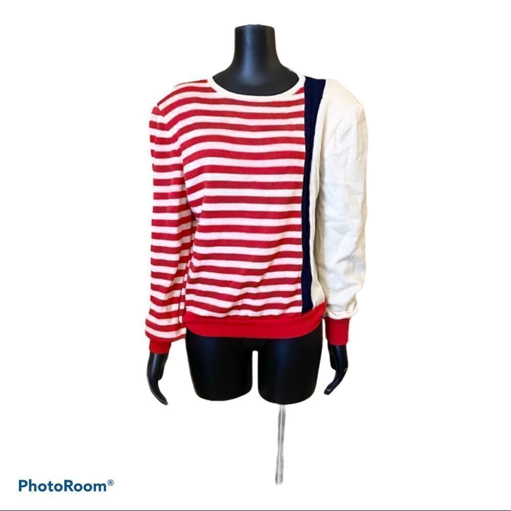 Valentino Boutique vintage 1980’s red striped colors block sweater M